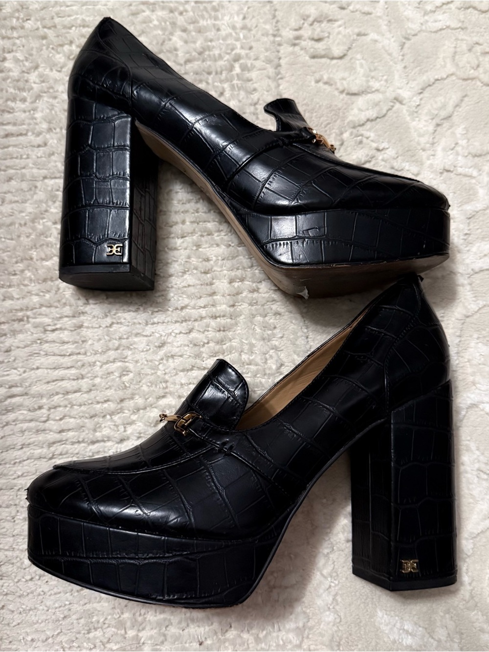 Sam Edelman Aretha Black Platform Loafers - Picture 5 of 10